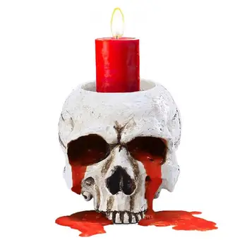 Плачущий череп, Конусообразный подсвечник, Канделябр, Скелет для ужина, украшения на Хэллоуин, домашний настольный декор, реквизит