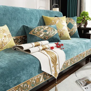Полотенце для дивана из синели, противоскользящие чехлы для диванов для мебели для гостиной, роскошный твердый чехол для дивана, китайский стиль, высококачественный