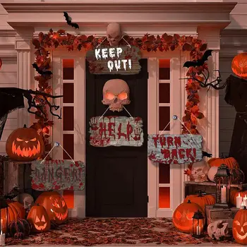 Приветственный знак на Хэллоуин, Окна, Скелеты, украшения, Вешалка на дверь, Хэллоуин, Принадлежности для праздничных вечеринок с Привидениями, аксессуары для реквизита Spoky