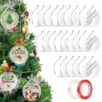 Прозрачный акриловый круглый диск для заготовок для рождественской елки 