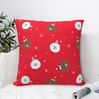 Рождественская коричнево-розовая наволочка из полиэстера, наволочка для декора, наволочка для подушки, домашняя молния 45 * 45 см