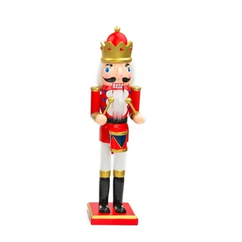 Рождественские щелкунчики из красного и белого дерева, фигурка короля-солдата, Игрушечные украшения для праздничных рождественских украшений, полки