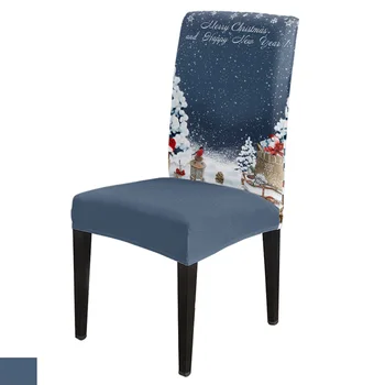 Рождественский подарок в виде снежинки и птицы, чехол для стула, эластичный чехол для обеденного стула, чехол из спандекса для офисного кресла