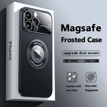 Роскошный Чехол For Magsafe Для iPhone 14 13 12 11 Pro Max Plus С Магнитной Защитой От Матовых Линз, Прозрачный Чехол-бампер