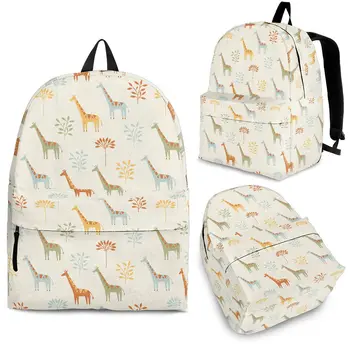 Рюкзак YIKELUO с мультяшным жирафом, Удобный регулируемый плечевой ремень, прочный брендовый повседневный рюкзак, детский школьный ранец