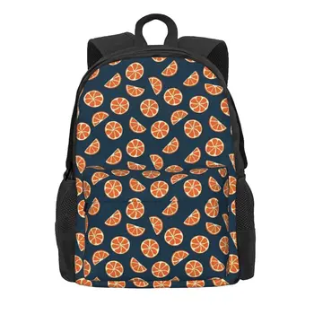 Рюкзак с апельсиновыми дольками, женские рюкзаки с принтом желтых фруктов, забавные школьные сумки из полиэстера, Походный рюкзак на заказ