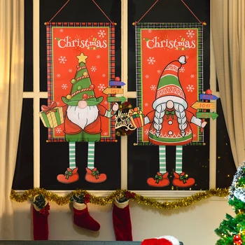 С Рождеством, Баннер на двери крыльца, Мультяшный Безликий Старик, Подвесной Орнамент, Рождественское украшение для дома, Рождественский Подарок Navidad