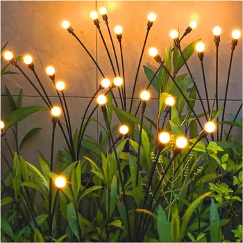 Светильник-светлячок на солнечной энергии, наружная водонепроницаемая Сказочная садовая лампа Starburst, покачивающаяся на ветру, для декора домашней рождественской вечеринки с дорожным пейзажем