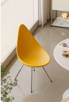 Скандинавский обеденный стул Дизайнерские домашние стулья для гостиной со спинкой Кресло для отдыха Современное простое кресло с каплями воды Кресло для отдыха