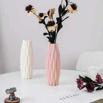 Современная цветочная ваза Белая Розовая Синяя Пластиковая ваза Цветочный горшок Корзина Nordic Home Украшение гостиной Орнамент Цветочная композиция