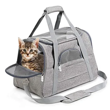 Сумка на молнии, мягкая сумка для транспортировки, Дышащая переносная сумка для кошек, безопасная сумка для переноски с замком