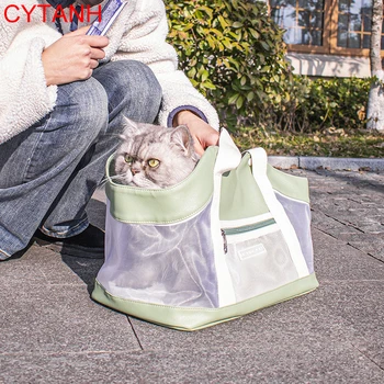 Сумка-переноска для домашних кошек, дышащий портативный рюкзак для кошек, дорожная прозрачная сумка для кошек, маленьких собак, переноски зоотоваров