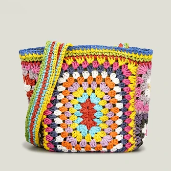 Сумки для женщин, богемная сумка через плечо, 2023 Новая дизайнерская роскошная сумка через плечо, летняя пляжная маленькая сумка ручной работы, Балийский кошелек