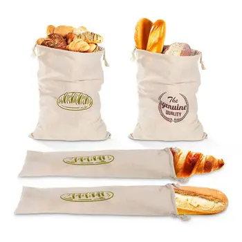 Тканевые пакеты для хлеба, пакеты для хранения домашнего хлеба, Небеленый и многоразовый хлеб, Натуральное Вместительное хранилище для подарков из хлеба ручной работы