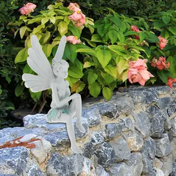 Украшение в виде садовой феи из смолы, Статуэтка Феи на лужайке с декором в виде крыльев