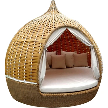 Уличный диван в виде птичьей клетки, балкон, плетеный из ротанга, терраса с откидной спинкой, круглая кровать, вилла, садовый шезлонг в виде птичьего гнезда