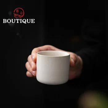 Чашка ручной работы из грубой керамики с прямым горлышком объемом 110 мл Японская Керамическая Мастер-чашка с одним Запахом Чайная Чаша Кунг-фу Чайный набор для питья