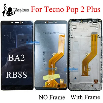 Черный 6,0 дюймов для Tecno Pop 2 Plus BA2 RB8S ЖК-дисплей с сенсорным экраном, дигитайзер в сборе, запасные части / С рамкой