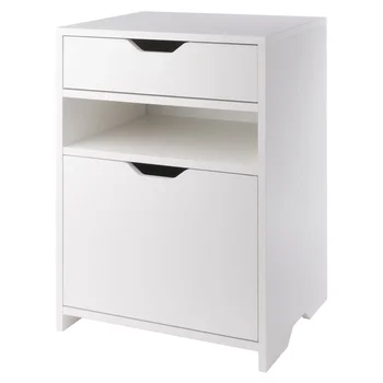 Шкаф для хранения файлов для домашнего офиса Winsome Wood Nova, белая отделка мебели, классические элегантные прикроватные тумбочки