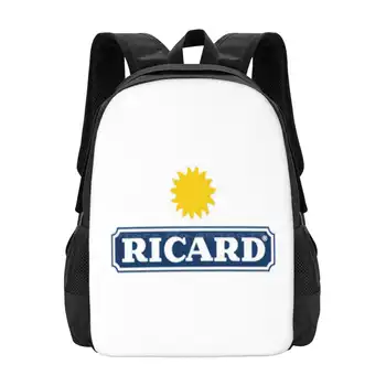 Школьная сумка Ricard Рюкзак большой емкости для ноутбука Ricard Logo Pastis Французский бренд Alccol Mark Ricard Известный логотип бренда Ricard