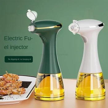Электрический распылитель масла для зарядки через USB, бутылка для хранения соевого соуса и уксуса для приготовления пищи, распылитель масла для барбекю, Зеленый
