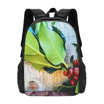 Ярко-красные ягоды и дерево, школьная сумка, рюкзак для ноутбука большой емкости, природа, городские растения, Сиэтл